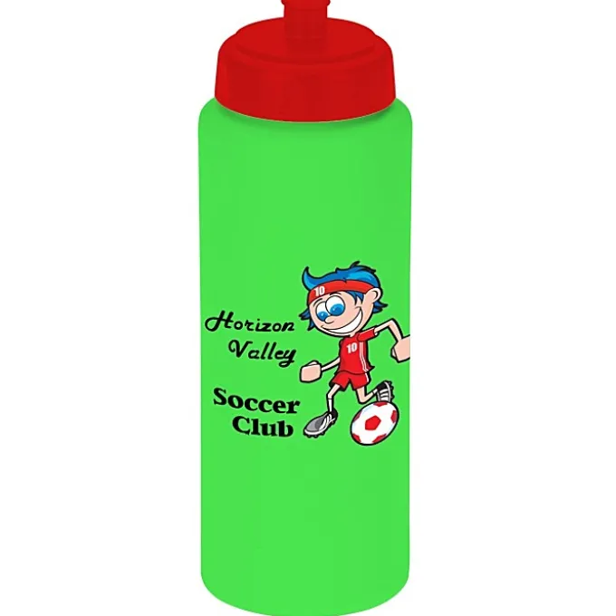 Full Color Sport Bottle with Push Pull Lid - 32 oz