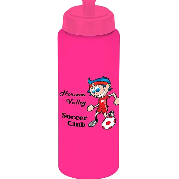 Full Color Sport Bottle with Push Pull Lid - 32 oz