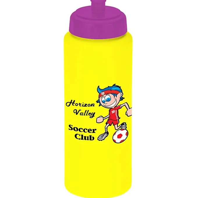 Full Color Sport Bottle with Push Pull Lid - 32 oz