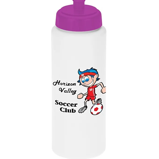 Full Color Sport Bottle with Push Pull Lid - 32 oz