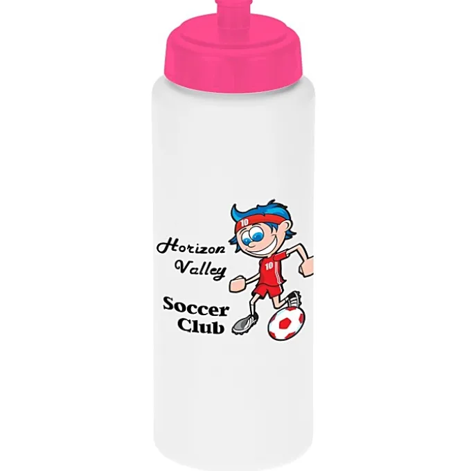 Full Color Sport Bottle with Push Pull Lid - 32 oz