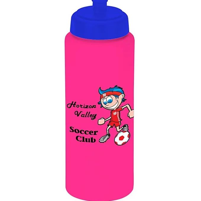 Full Color Sport Bottle with Push Pull Lid - 32 oz
