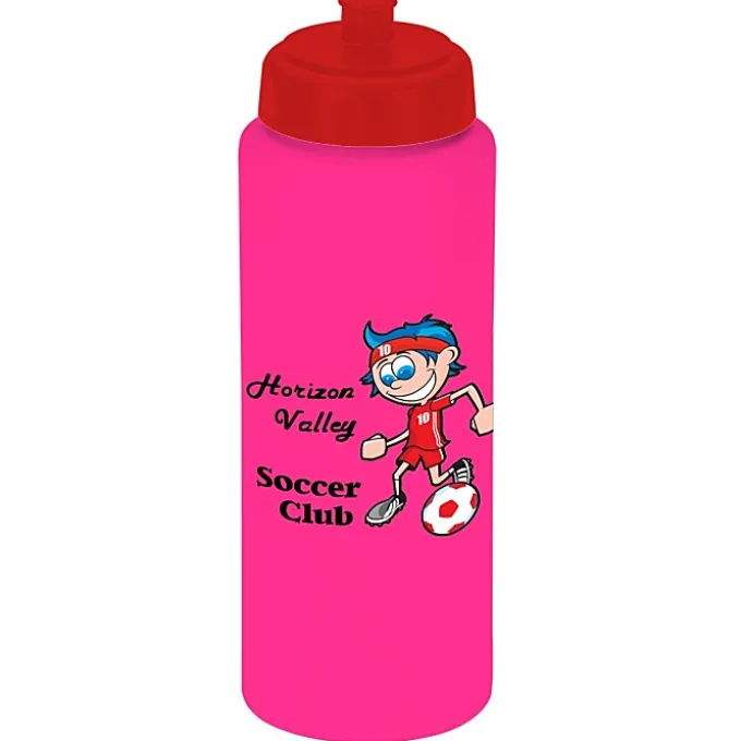 Full Color Sport Bottle with Push Pull Lid - 32 oz