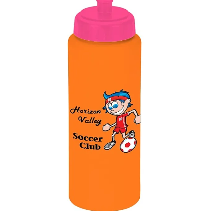 Full Color Sport Bottle with Push Pull Lid - 32 oz