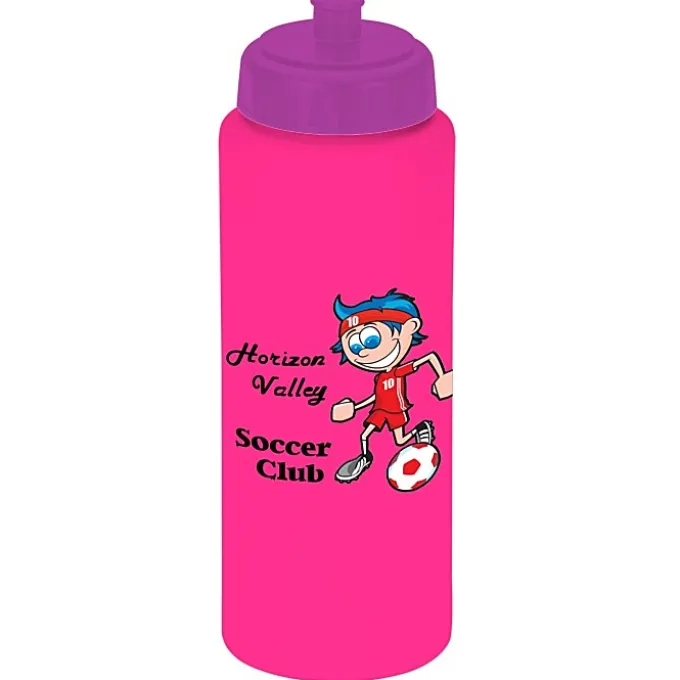 Full Color Sport Bottle with Push Pull Lid - 32 oz