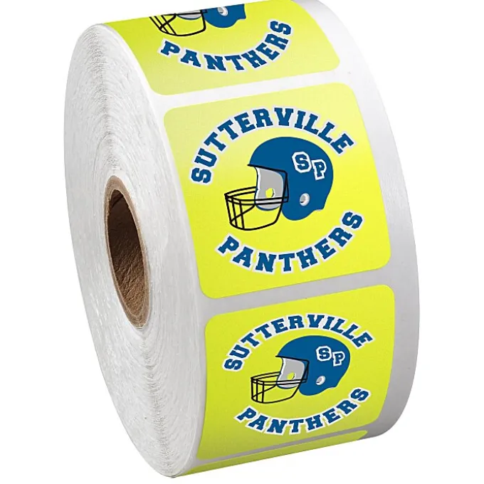Full Color Sticker by the Roll - Square - 1 1/2 inches x 1 1/2 inches