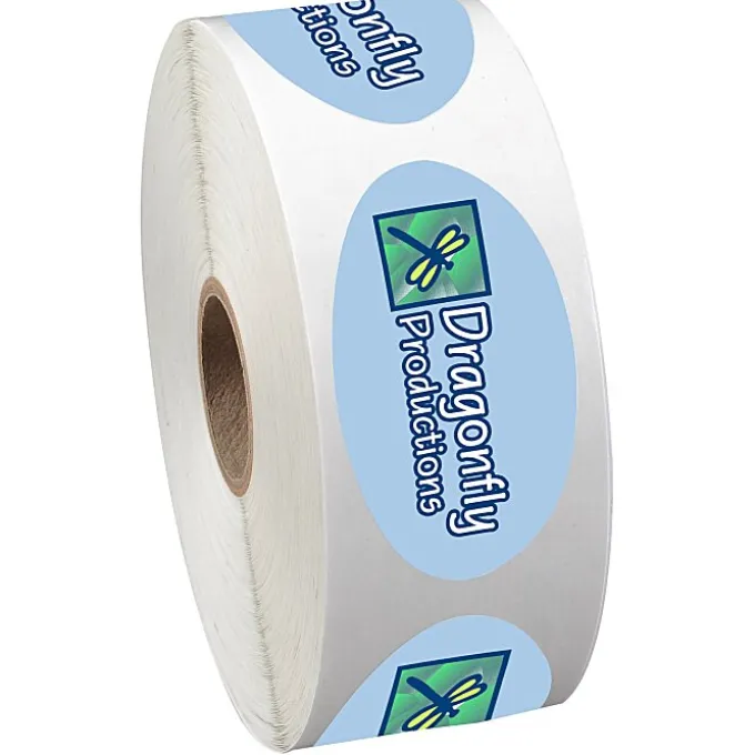 Full Color Sticker by the Roll - Oval - 1-1/4 inches x 2-1/4 inches