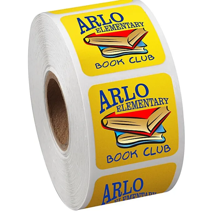 Full Color Sticker by the Roll - Square - 1 1/4 inches x 1 1/4 inches