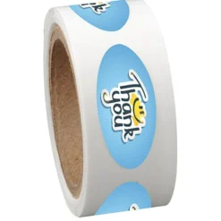 Full Color Sticker by the Roll - Oval - 3/8 inches x 7/8 inches