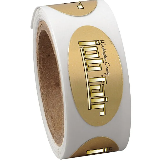 Full Color Sticker by the Roll - Oval - 1/2 inches x 1 inch