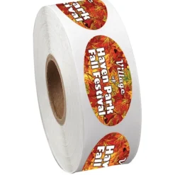 Full Color Sticker by the Roll - Oval - 3/4 inches x 1-1/2 inches