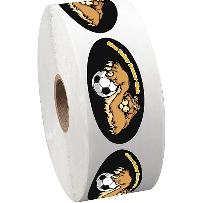 Full Color Sticker by the Roll - Oval - 1-1/16 inches x 2-1/8 inches