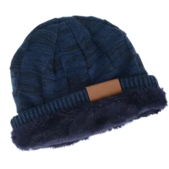 Fuzzy Lined Heather Knit Beanie