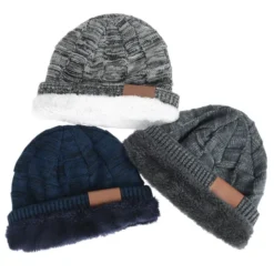 Fuzzy Lined Heather Knit Beanie