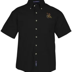 Garment-Washed Cotton Twill Short Sleeve Shirt