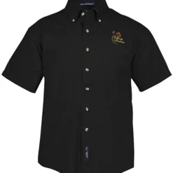 Garment-Washed Cotton Twill Short Sleeve Shirt