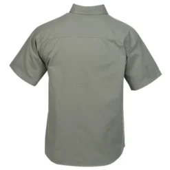 Garment-Washed Cotton Twill Short Sleeve Shirt