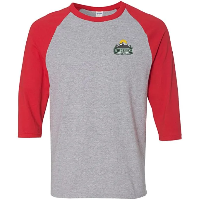 Gildan Heavy Cotton 3/4 Sleeve Raglan T-Shirt - Embroidered