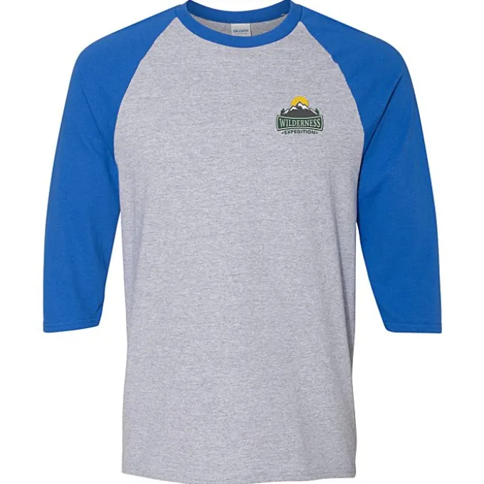 Gildan Heavy Cotton 3/4 Sleeve Raglan T-Shirt - Embroidered