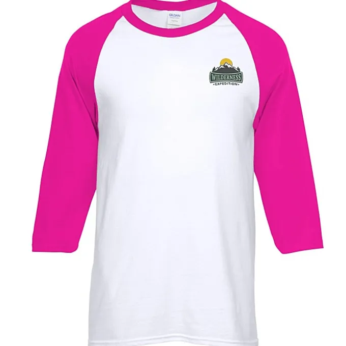 Gildan Heavy Cotton 3/4 Sleeve Raglan T-Shirt - Embroidered