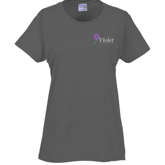 Gildan 5.3-oz Cotton T-Shirt - Ladies' - Embroidered