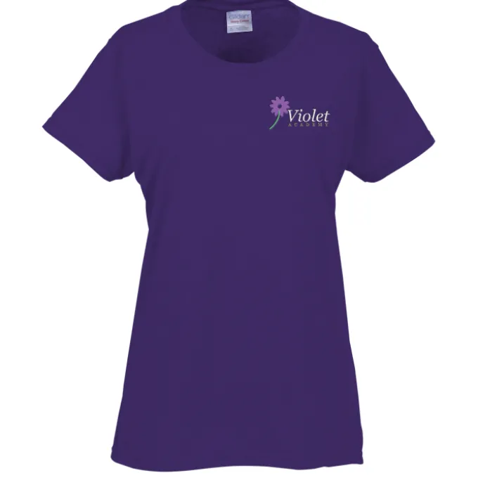 Gildan 5.3-oz Cotton T-Shirt - Ladies' - Embroidered