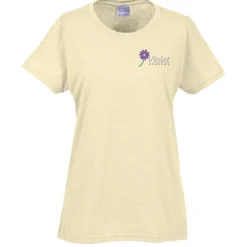 Gildan 5.3-oz Cotton T-Shirt - Ladies' - Embroidered