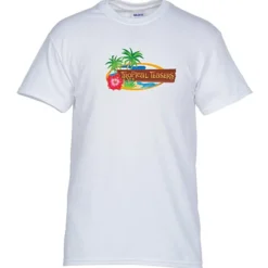 Gildan 5.3-oz Cotton T-Shirt - Men's - Full Color - White