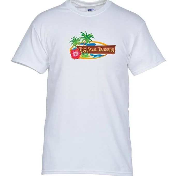 Gildan 5.3-oz Cotton T-Shirt - Men's - Full Color - White