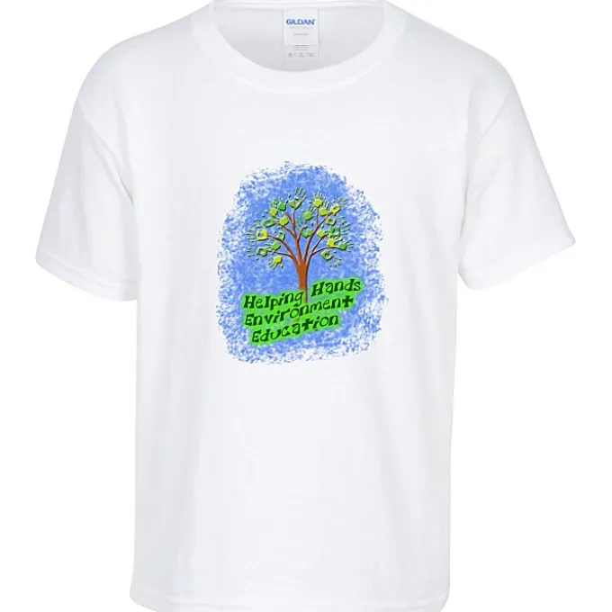 Gildan 5.3-oz Cotton T-Shirt - Youth - Full Color - White
