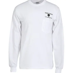 Gildan 6-oz Ultra Cotton LS Pocket T-Shirt - White - Screen