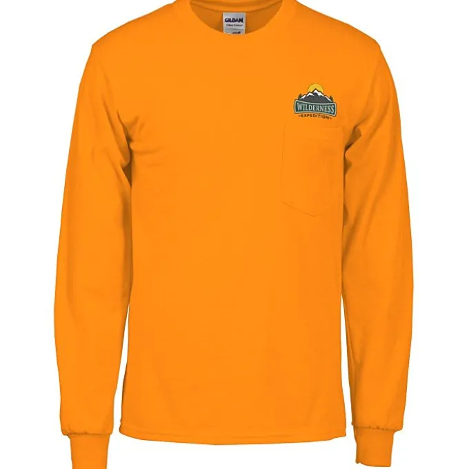 Gildan 6-oz Ultra Cotton LS Pocket T-Shirt - Embroidered