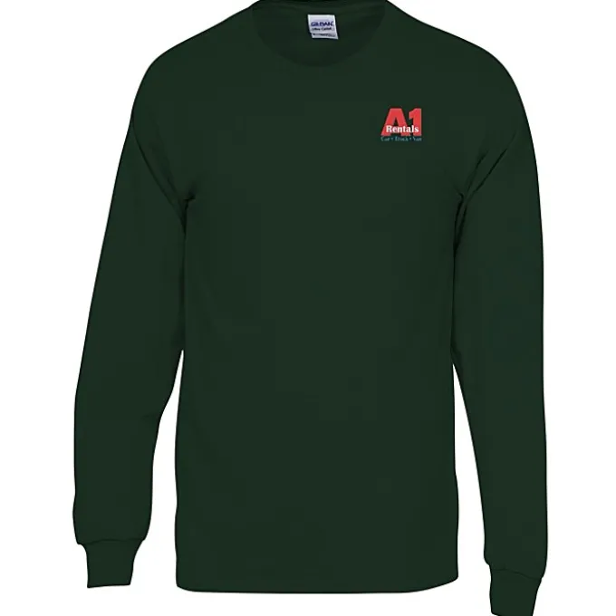 Gildan 6-oz Ultra Cotton LS T-Shirt - Men's - Embroidered