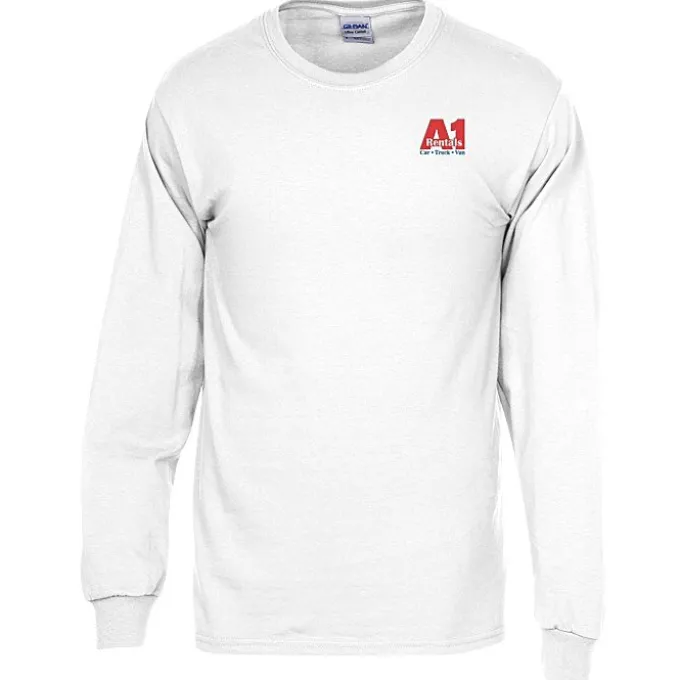 Gildan 6-oz Ultra Cotton LS T-Shirt - Men's - Embroidered