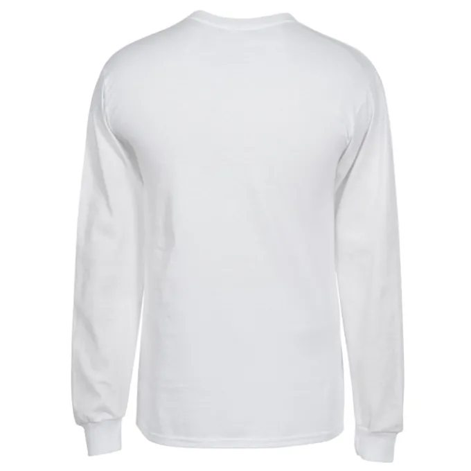 Gildan 6-oz Ultra Cotton LS T-Shirt - Men's - Full Color - White