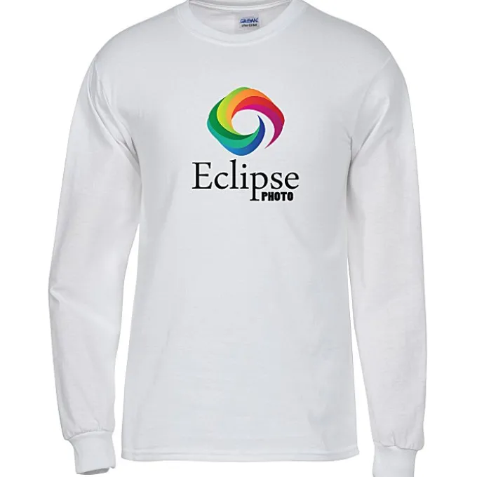 Gildan 6-oz Ultra Cotton LS T-Shirt - Men's - Full Color - White