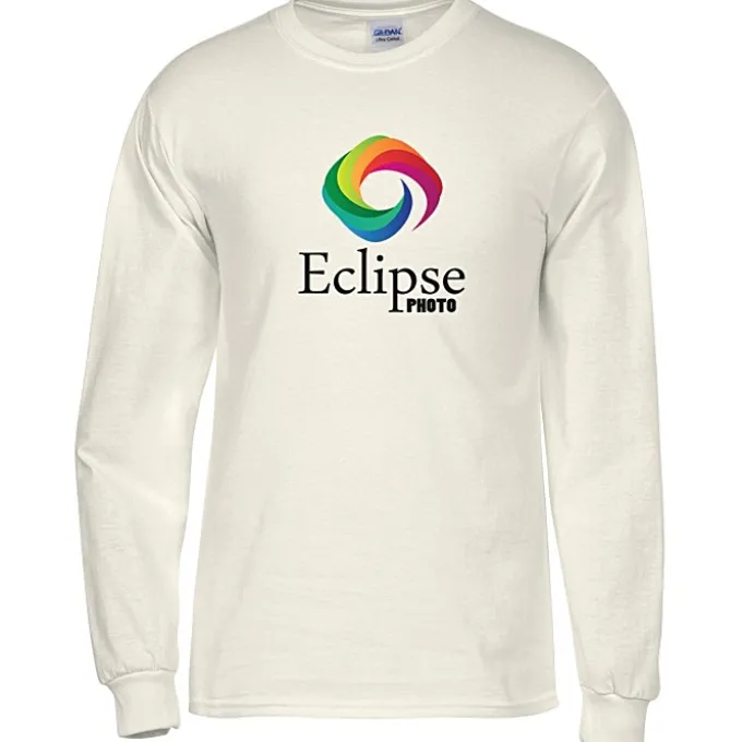 Gildan 6-oz Ultra Cotton LS T-Shirt - Men's - Full Color - White