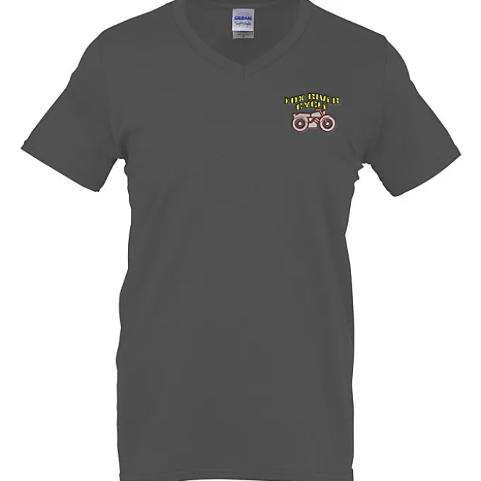Gildan Softstyle V-Neck T-Shirt - Men's - Embroidered