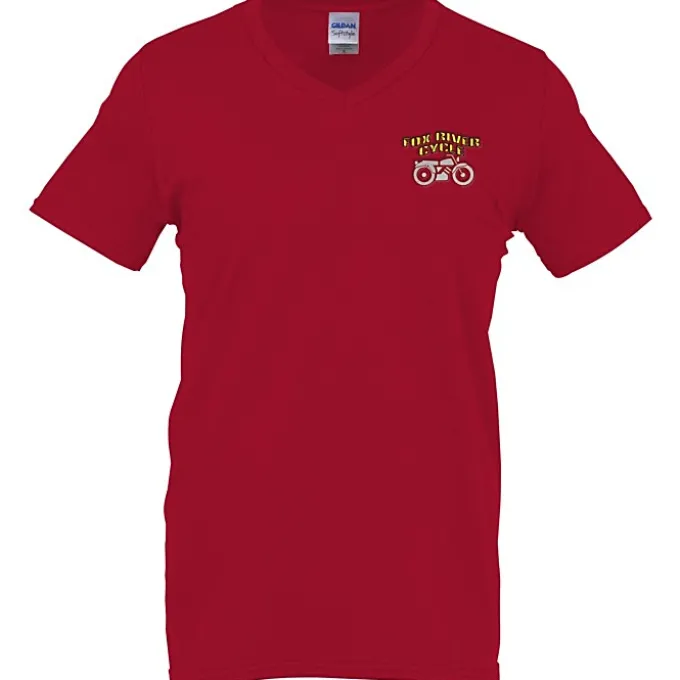 Gildan Softstyle V-Neck T-Shirt - Men's - Embroidered