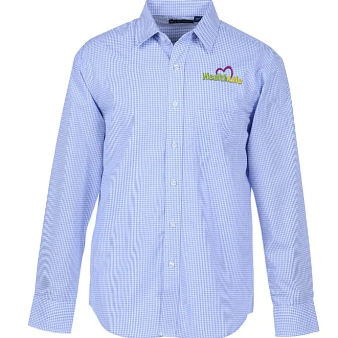 Gingham Check Wrinkle Resistant Untucked Shirt - Men's