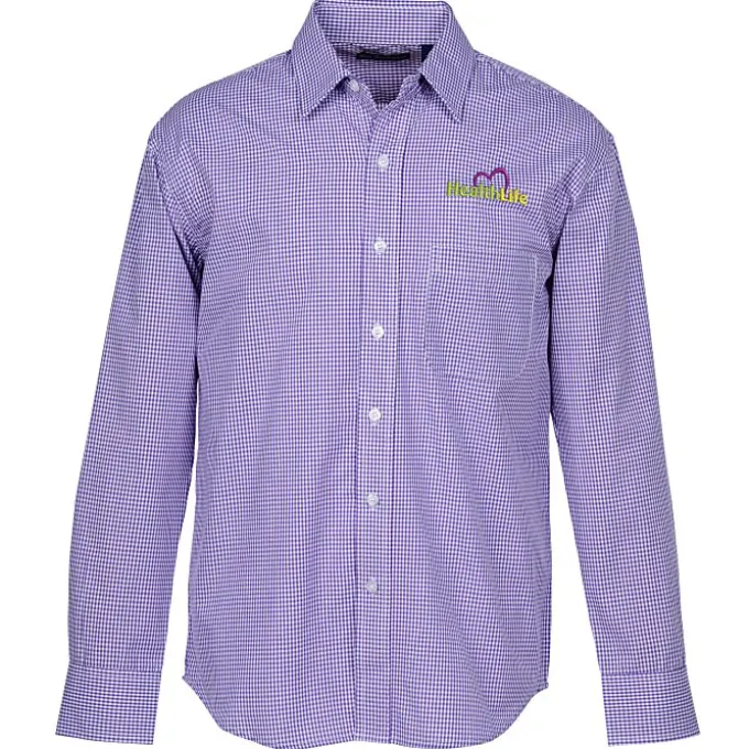 Gingham Check Wrinkle Resistant Untucked Shirt - Men's