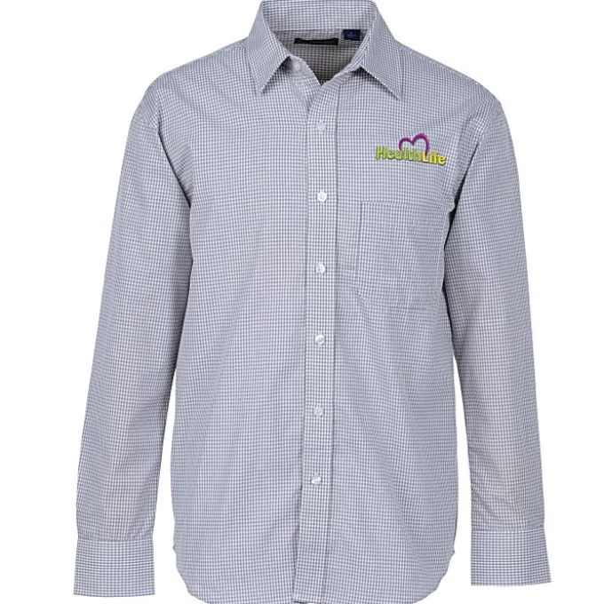 Gingham Check Wrinkle Resistant Untucked Shirt - Men's