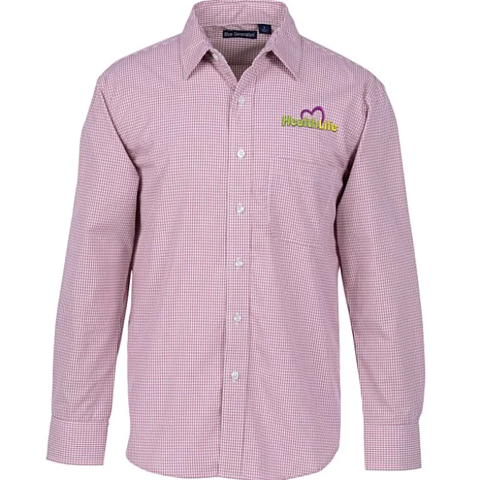 Gingham Check Wrinkle Resistant Untucked Shirt - Men's