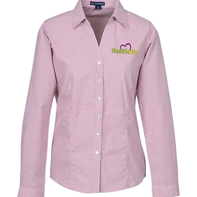 Gingham Check Wrinkle Resistant Shirt - Ladies'