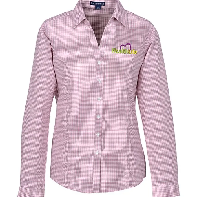 Gingham Check Wrinkle Resistant Shirt - Ladies'