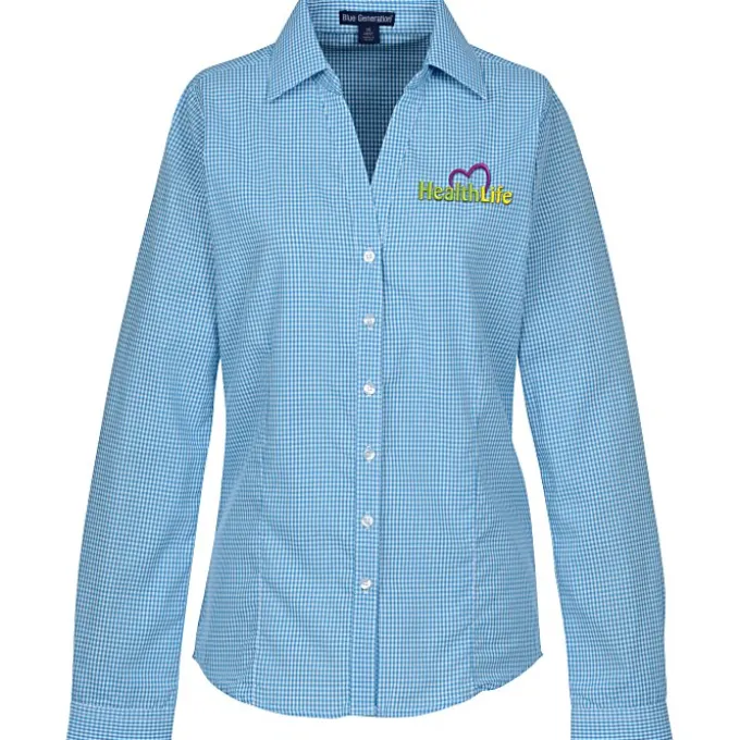 Gingham Check Wrinkle Resistant Shirt - Ladies'