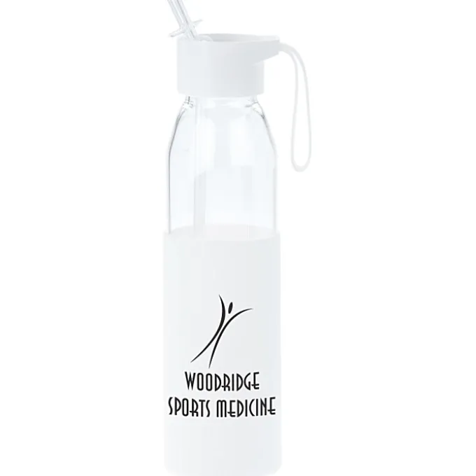Glass Bottle with Flip Straw Lid - 20 oz.