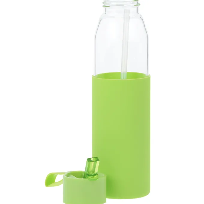Glass Bottle with Flip Straw Lid - 20 oz.