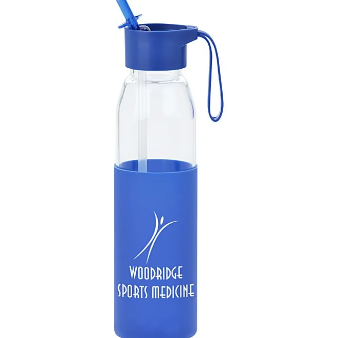 Glass Bottle with Flip Straw Lid - 20 oz.