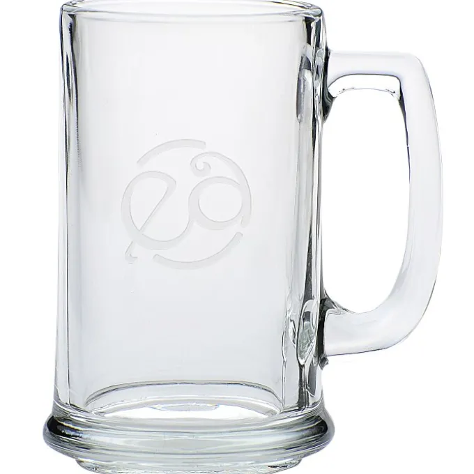 Glass Tankard Mug - 14.5 oz - Deep Etch